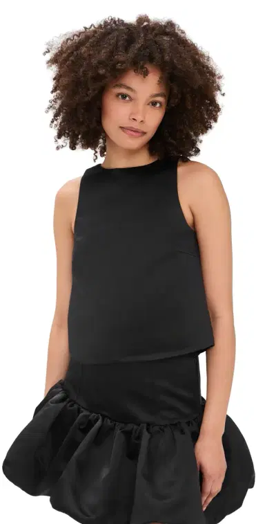 Ganni Duchesse Satin Crossover Open Back Top | Thumbnail 1 Ganni Duchesse Satin Crossover Open Back Top | Thumbnail 1