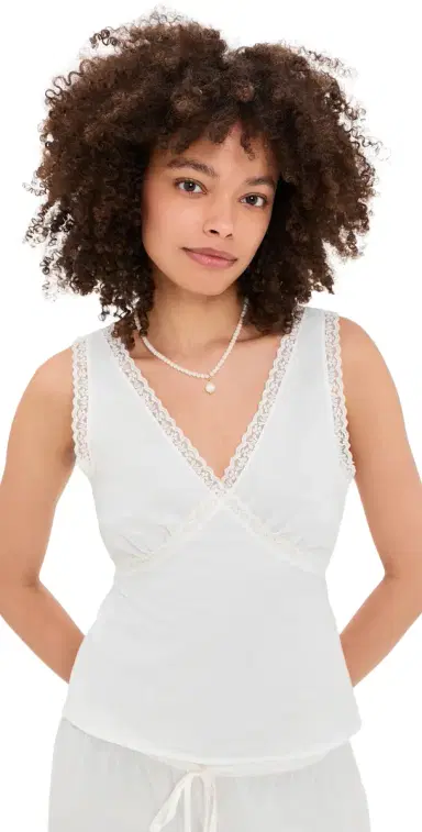 COUCOU The Iris Tank White | Thumbnail 1 COUCOU The Iris Tank White | Thumbnail 1