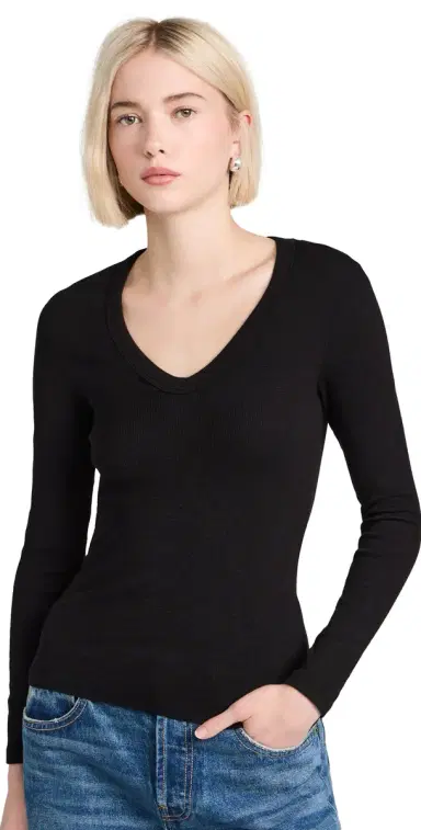 ENZA COSTA Textured Rib Top Black | Thumbnail 1 ENZA COSTA Textured Rib Top Black | Thumbnail 1