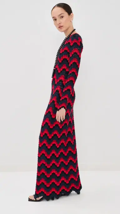 ESCVDO Ursula Crochet Maxi Dress Red/Navy | Thumbnail 5 ESCVDO Ursula Crochet Maxi Dress Red/Navy | Thumbnail 5