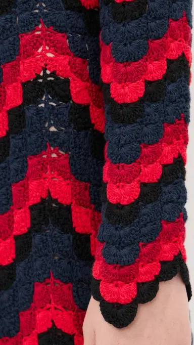 ESCVDO Ursula Crochet Maxi Dress Red/Navy | Thumbnail 6 ESCVDO Ursula Crochet Maxi Dress Red/Navy | Thumbnail 6