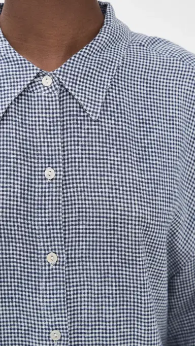 Eberjey Linen Blend Relaxed Sleeve Top Gingham White/Navy | Thumbnail 6 Eberjey Linen Blend Relaxed Sleeve Top Gingham White/Navy | Thumbnail 6
