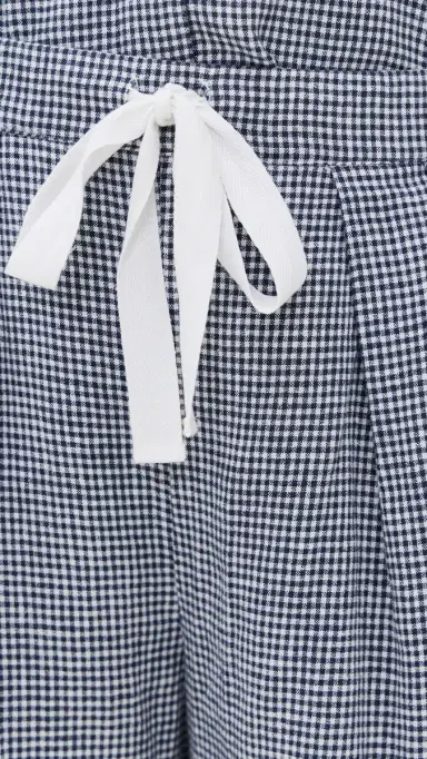 Eberjey Linen Blend Relaxed Shorts Gingham White/Navy | Thumbnail 6 Eberjey Linen Blend Relaxed Shorts Gingham White/Navy | Thumbnail 6