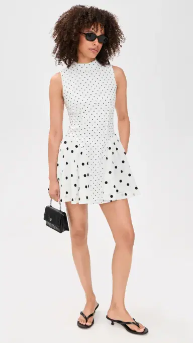 Another Girl Polka-Dot ix Gathered Hip Mini Dress White | Thumbnail 5 Another Girl Polka-Dot ix Gathered Hip Mini Dress White | Thumbnail 5