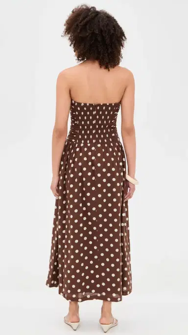 Joe's Jeans The Reina Linen Maxi Dress Chocolate/Ecru Dot | Thumbnail 3 Joe's Jeans The Reina Linen Maxi Dress Chocolate/Ecru Dot | Thumbnail 3
