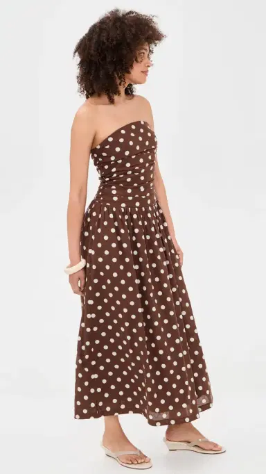 Joe's Jeans The Reina Linen Maxi Dress Chocolate/Ecru Dot | Thumbnail 4 Joe's Jeans The Reina Linen Maxi Dress Chocolate/Ecru Dot | Thumbnail 4