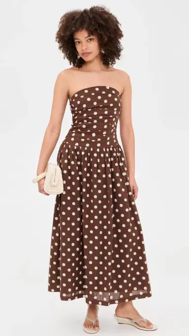 Joe's Jeans The Reina Linen Maxi Dress Chocolate/Ecru Dot | Thumbnail 5 Joe's Jeans The Reina Linen Maxi Dress Chocolate/Ecru Dot | Thumbnail 5