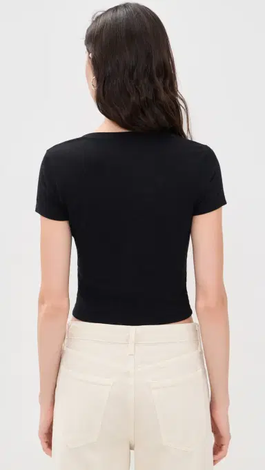 James Perse V Neck Cropped Tee Black | Thumbnail 3 James Perse V Neck Cropped Tee Black | Thumbnail 3