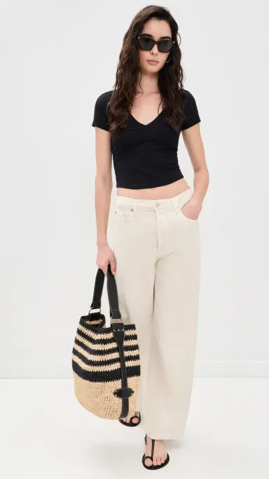James Perse V Neck Cropped Tee Black | Thumbnail 5 James Perse V Neck Cropped Tee Black | Thumbnail 5