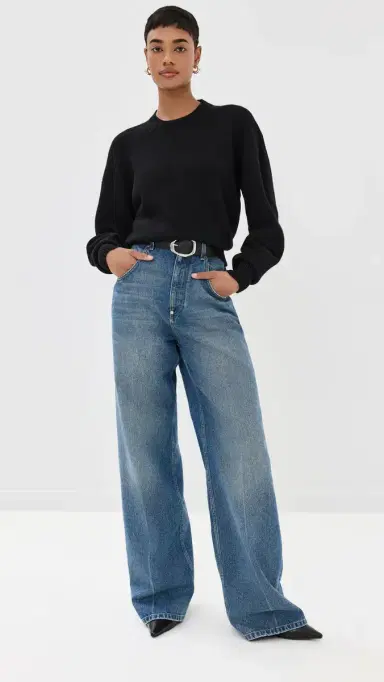 Another Tomorrow Cashmere Knit Sweatshirt Black S | Thumbnail 5 Another Tomorrow Cashmere Knit Sweatshirt Black S | Thumbnail 5