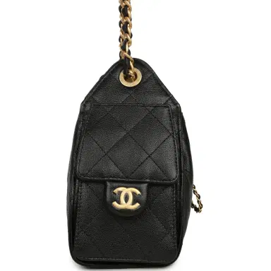 Chanel Chanel Mini 25 Hobo Bag Black Caviar Antique Gold Hardware | Thumbnail 3 Chanel Chanel Mini 25 Hobo Bag Black Caviar Antique Gold Hardware | Thumbnail 3