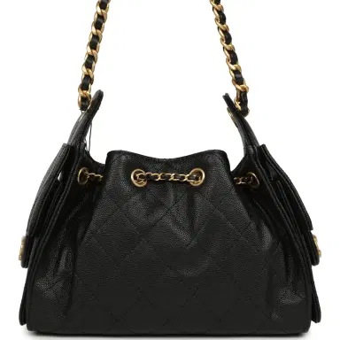 Chanel Chanel Mini 25 Hobo Bag Black Caviar Antique Gold Hardware | Thumbnail 4 Chanel Chanel Mini 25 Hobo Bag Black Caviar Antique Gold Hardware | Thumbnail 4