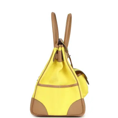 HERMÈS Hermes Birkin Cargo 35 Jaune Citron Toile and Chai Swift Palladium Hardware | Thumbnail 3 HERMÈS Hermes Birkin Cargo 35 Jaune Citron Toile and Chai Swift Palladium Hardware | Thumbnail 3