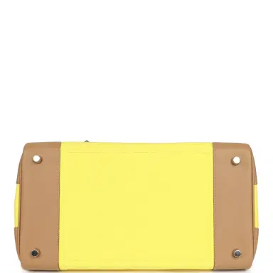 HERMÈS Hermes Birkin Cargo 35 Jaune Citron Toile and Chai Swift Palladium Hardware | Thumbnail 6 HERMÈS Hermes Birkin Cargo 35 Jaune Citron Toile and Chai Swift Palladium Hardware | Thumbnail 6