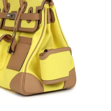 HERMÈS Hermes Birkin Cargo 35 Jaune Citron Toile and Chai Swift Palladium Hardware | Thumbnail 7 HERMÈS Hermes Birkin Cargo 35 Jaune Citron Toile and Chai Swift Palladium Hardware | Thumbnail 7