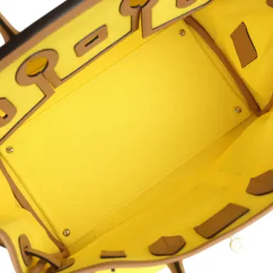 HERMÈS Hermes Birkin Cargo 35 Jaune Citron Toile and Chai Swift Palladium Hardware | Thumbnail 10 HERMÈS Hermes Birkin Cargo 35 Jaune Citron Toile and Chai Swift Palladium Hardware | Thumbnail 10