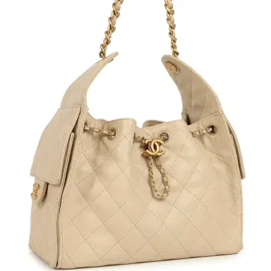 Chanel Pre-owned Chanel Small 25 Hobo Bag Beige Caviar Antique Gold Hardware | Thumbnail 2 Chanel Pre-owned Chanel Small 25 Hobo Bag Beige Caviar Antique Gold Hardware | Thumbnail 2