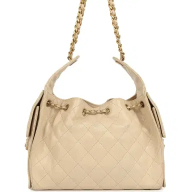 Chanel Pre-owned Chanel Small 25 Hobo Bag Beige Caviar Antique Gold Hardware | Thumbnail 4 Chanel Pre-owned Chanel Small 25 Hobo Bag Beige Caviar Antique Gold Hardware | Thumbnail 4