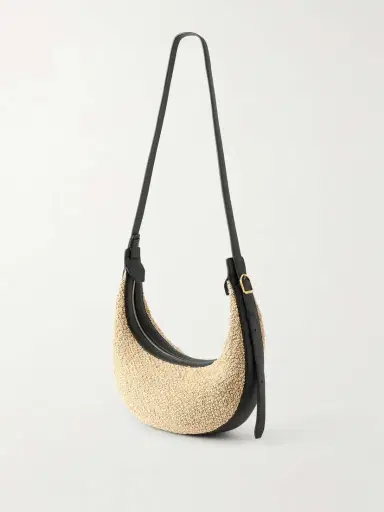 Khaite Augustina Small Leather-trimmed Raffia Shoulder Bag | Thumbnail 3 Khaite Augustina Small Leather-trimmed Raffia Shoulder Bag | Thumbnail 3