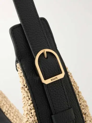 Khaite Augustina Small Leather-trimmed Raffia Shoulder Bag | Thumbnail 4 Khaite Augustina Small Leather-trimmed Raffia Shoulder Bag | Thumbnail 4