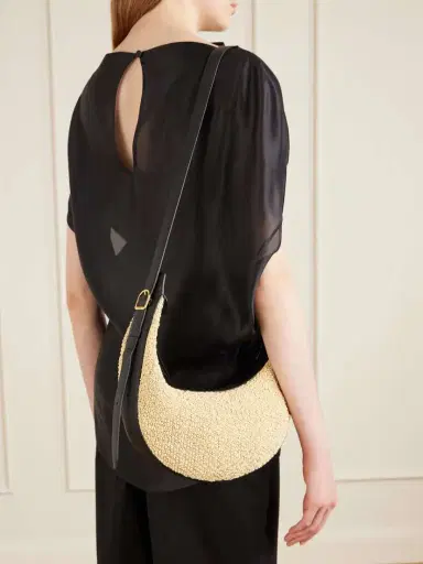 Khaite Augustina Small Leather-trimmed Raffia Shoulder Bag | Thumbnail 6 Khaite Augustina Small Leather-trimmed Raffia Shoulder Bag | Thumbnail 6