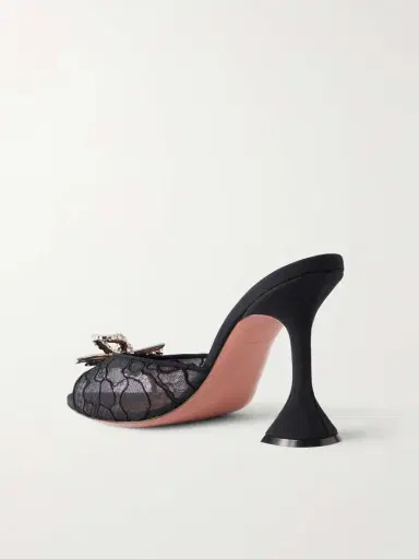 Amina Muaddi Rosie 95 Crystal-embellished Lace Sandals | Thumbnail 3 Amina Muaddi Rosie 95 Crystal-embellished Lace Sandals | Thumbnail 3