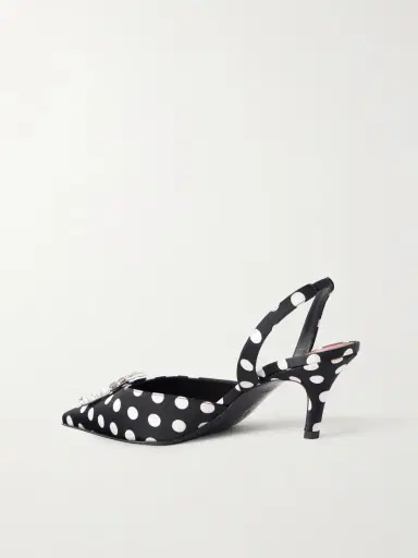 Amina Muaddi Camelia 60 Polka-dot Velvet Slingback Sandals | Thumbnail 3 Amina Muaddi Camelia 60 Polka-dot Velvet Slingback Sandals | Thumbnail 3