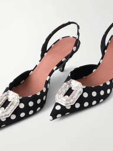 Amina Muaddi Camelia 60 Polka-dot Velvet Slingback Sandals | Thumbnail 5 Amina Muaddi Camelia 60 Polka-dot Velvet Slingback Sandals | Thumbnail 5