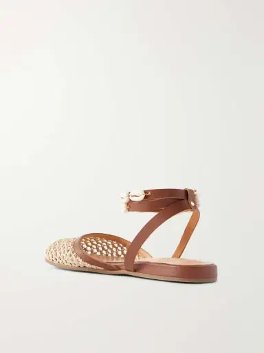 Ancient Greek Sandals Filothea Embellished Leather-trimmed Crocheted Sandals | Thumbnail 3 Ancient Greek Sandals Filothea Embellished Leather-trimmed Crocheted Sandals | Thumbnail 3
