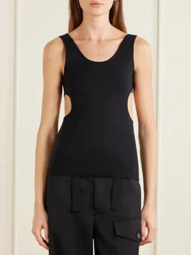 Auralee Cutout Ribbed-knit Jersey Tank | Thumbnail 3 Auralee Cutout Ribbed-knit Jersey Tank | Thumbnail 3