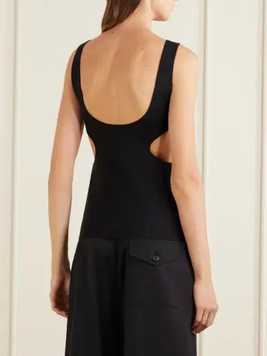 Auralee Cutout Ribbed-knit Jersey Tank | Thumbnail 4 Auralee Cutout Ribbed-knit Jersey Tank | Thumbnail 4