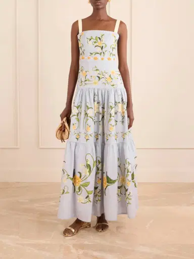 Agua by Agua Bendita Cinefila Floral-printed Linen Maxi Dress | Thumbnail 2 Agua by Agua Bendita Cinefila Floral-printed Linen Maxi Dress | Thumbnail 2
