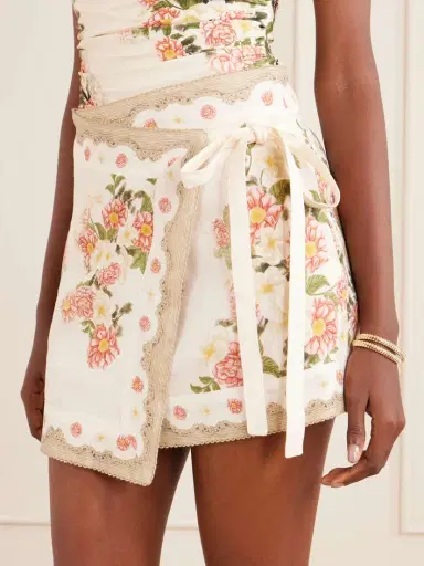 Agua by Agua Bendita Luna Paraiso Floral-printed Linen Mini Skirt | Thumbnail 4 Agua by Agua Bendita Luna Paraiso Floral-printed Linen Mini Skirt | Thumbnail 4