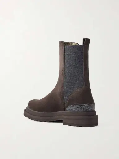 Brunello Cucinelli Bead-embellished Suede Chelsea Boots | Thumbnail 3 Brunello Cucinelli Bead-embellished Suede Chelsea Boots | Thumbnail 3