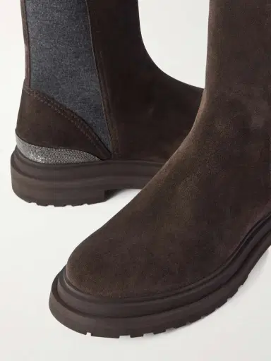 Brunello Cucinelli Bead-embellished Suede Chelsea Boots | Thumbnail 5 Brunello Cucinelli Bead-embellished Suede Chelsea Boots | Thumbnail 5