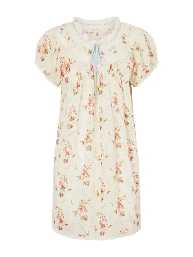 DÔEN Daphne Lace-trimmed Pintucked Floral-print Organic Cotton-voile Mini Dress | Thumbnail 1 DÔEN Daphne Lace-trimmed Pintucked Floral-print Organic Cotton-voile Mini Dress | Thumbnail 1