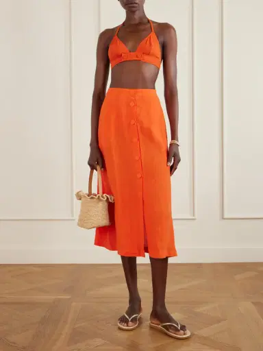 Eres Amusante Linen Midi Skirt | Thumbnail 2 Eres Amusante Linen Midi Skirt | Thumbnail 2