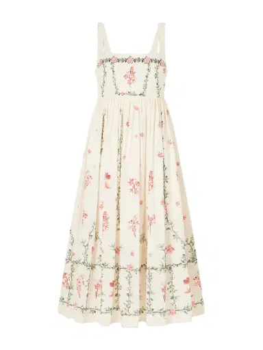 Agua by Agua Bendita Barbara Floral-printed Cotton Midi Dress | Thumbnail 1 Agua by Agua Bendita Barbara Floral-printed Cotton Midi Dress | Thumbnail 1