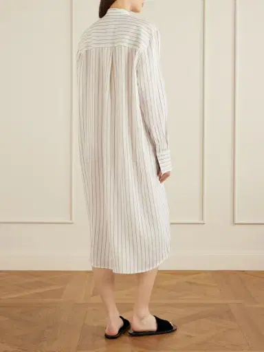 TOTEME Striped Voile Midi Dress | Thumbnail 3 TOTEME Striped Voile Midi Dress | Thumbnail 3