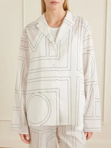 TOTEME Embroidered Organic Cotton And Lyocell-blend Shirt | Thumbnail 3 TOTEME Embroidered Organic Cotton And Lyocell-blend Shirt | Thumbnail 3
