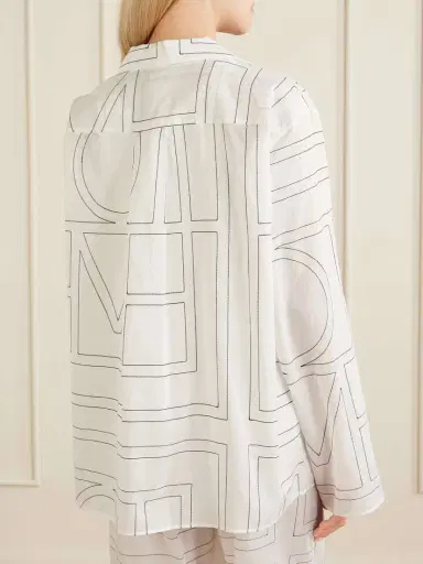 TOTEME Embroidered Organic Cotton And Lyocell-blend Shirt | Thumbnail 4 TOTEME Embroidered Organic Cotton And Lyocell-blend Shirt | Thumbnail 4