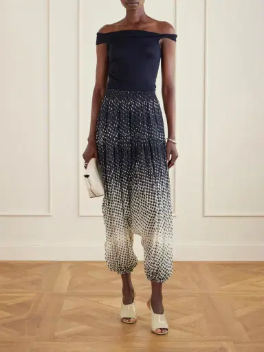 Christopher John Rogers Halftone Polka-dot Chiffon Tapered Pants | Thumbnail 2 Christopher John Rogers Halftone Polka-dot Chiffon Tapered Pants | Thumbnail 2