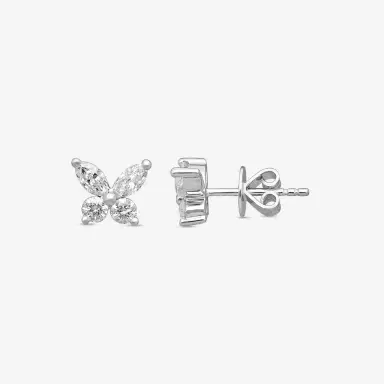 Ina Mar Ina Mar 14K White Gold Diamond Butterfly Stud Earrings by The Solist | Thumbnail 3 Ina Mar Ina Mar 14K White Gold Diamond Butterfly Stud Earrings by The Solist | Thumbnail 3