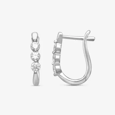 Ina Mar Ina Mar 14K White Gold Round Diamond Earrings by The Solist | Thumbnail 3 Ina Mar Ina Mar 14K White Gold Round Diamond Earrings by The Solist | Thumbnail 3
