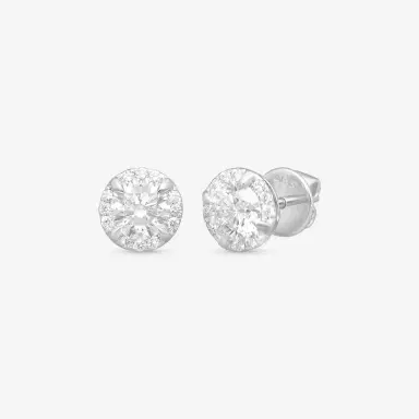 Ina Mar Ina Mar 14K White Gold 1.00ctw Round Diamond Stud Earrings by The Solist | Thumbnail 2 Ina Mar Ina Mar 14K White Gold 1.00ctw Round Diamond Stud Earrings by The Solist | Thumbnail 2