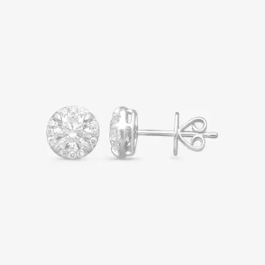 Ina Mar Ina Mar 14K White Gold 1.00ctw Round Diamond Stud Earrings by The Solist | Thumbnail 3 Ina Mar Ina Mar 14K White Gold 1.00ctw Round Diamond Stud Earrings by The Solist | Thumbnail 3