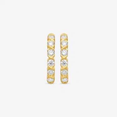 Ina Mar Ina Mar 14K Yellow Gold Round Diamond Hoop Earrings by The Solist | Thumbnail 2 Ina Mar Ina Mar 14K Yellow Gold Round Diamond Hoop Earrings by The Solist | Thumbnail 2