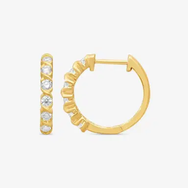 Ina Mar Ina Mar 14K Yellow Gold Round Diamond Hoop Earrings by The Solist | Thumbnail 3 Ina Mar Ina Mar 14K Yellow Gold Round Diamond Hoop Earrings by The Solist | Thumbnail 3