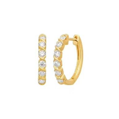 Ina Mar Ina Mar 14K Yellow Gold Round Diamond Hoop Earrings by The Solist | Thumbnail 1 Ina Mar Ina Mar 14K Yellow Gold Round Diamond Hoop Earrings by The Solist | Thumbnail 1