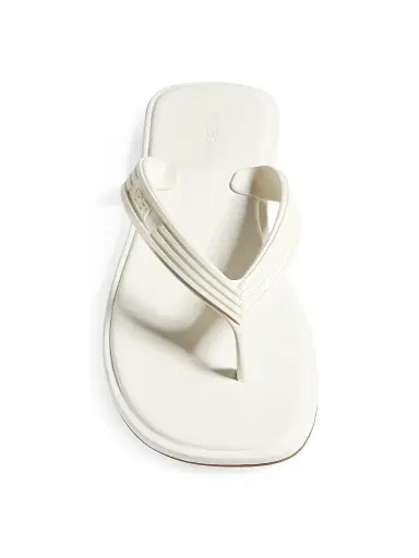 Bottega Veneta Women's Sampieri Logo Flat Sandals - Alabaster | Thumbnail 3 Bottega Veneta Women's Sampieri Logo Flat Sandals - Alabaster | Thumbnail 3